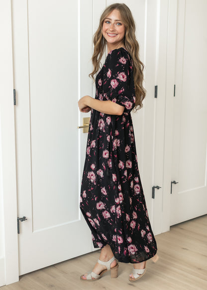 Kayleen Pink Floral Maxi Dress IC Dresses