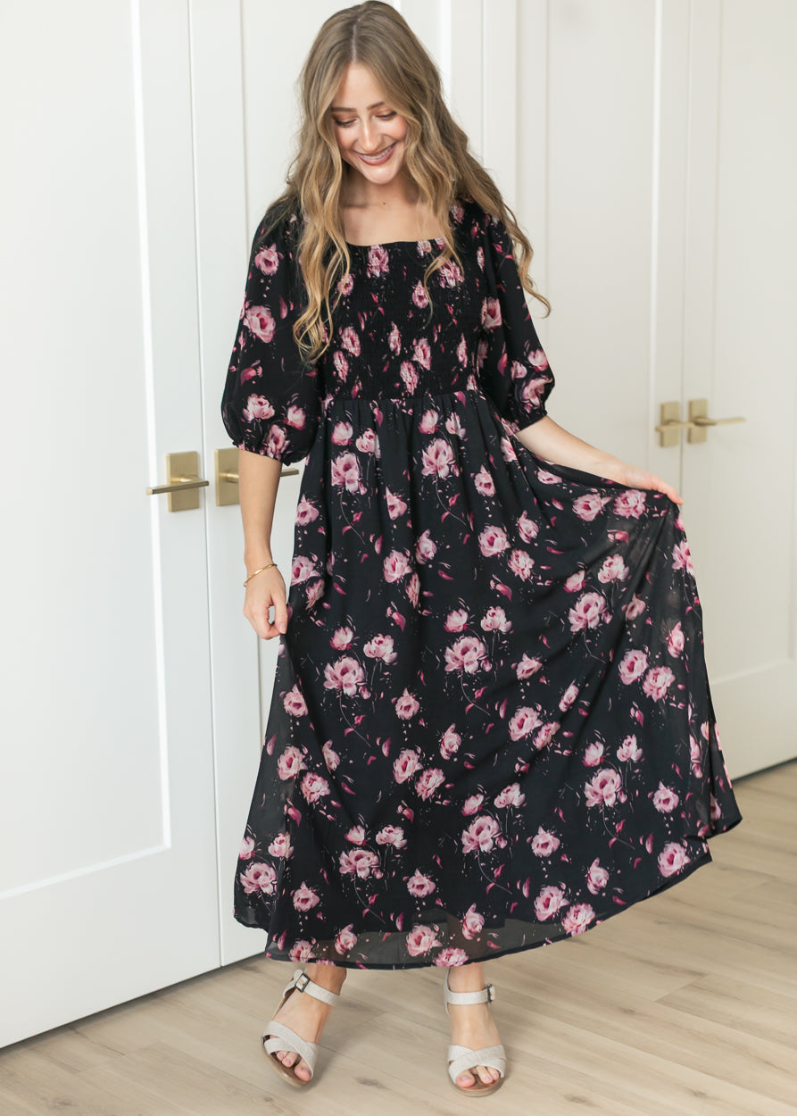 Kayleen Pink Floral Maxi Dress IC Dresses