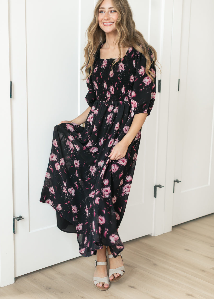 Kayleen Pink Floral Maxi Dress IC Dresses