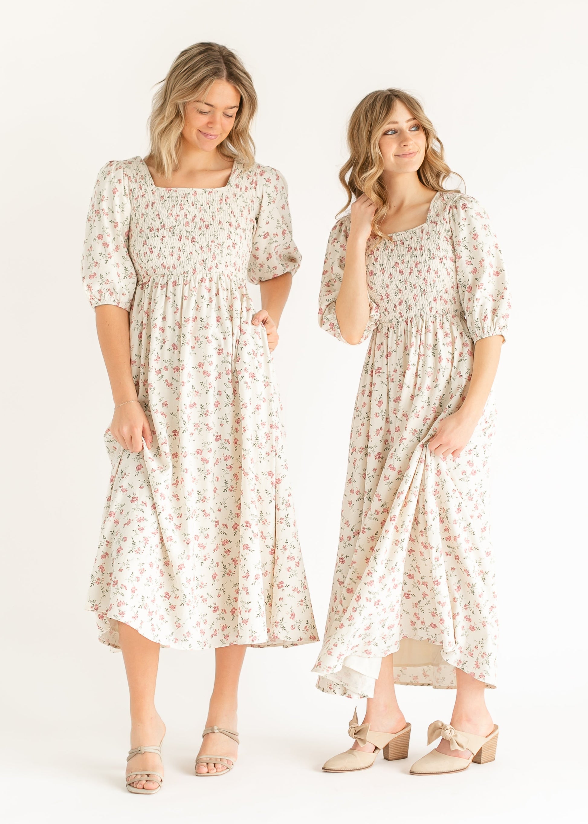 Kayleen Smocked Bodice Floral Maxi Dress IC Dresses