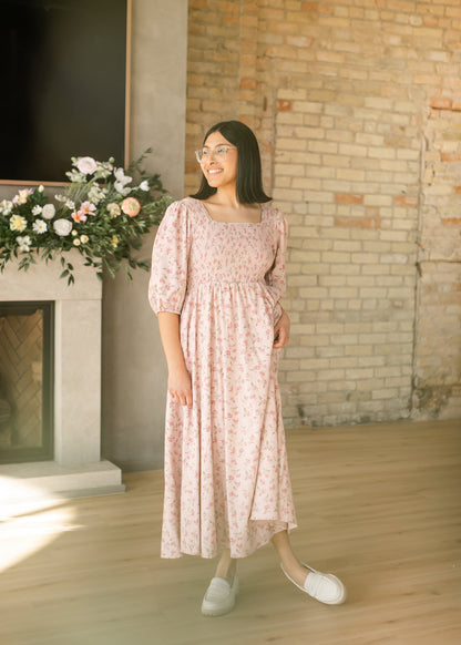 Kayleen Smocked Bodice Floral Maxi Dress IC Dresses