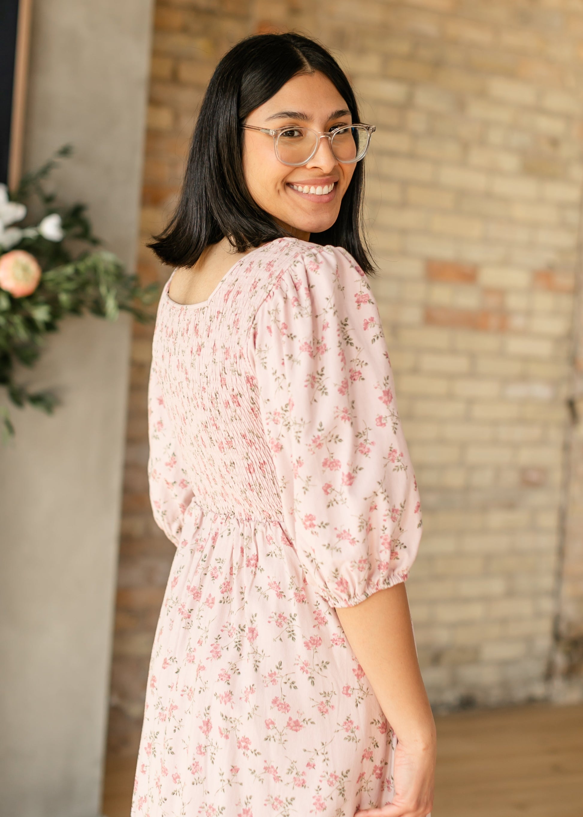 Kayleen Smocked Bodice Floral Maxi Dress IC Dresses