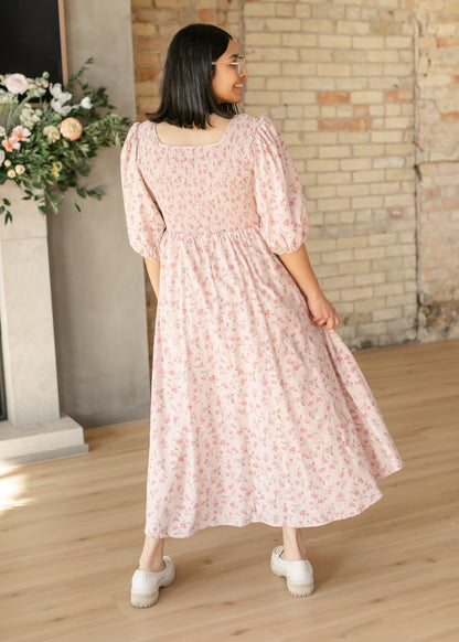Kayleen Smocked Bodice Floral Maxi Dress IC Dresses