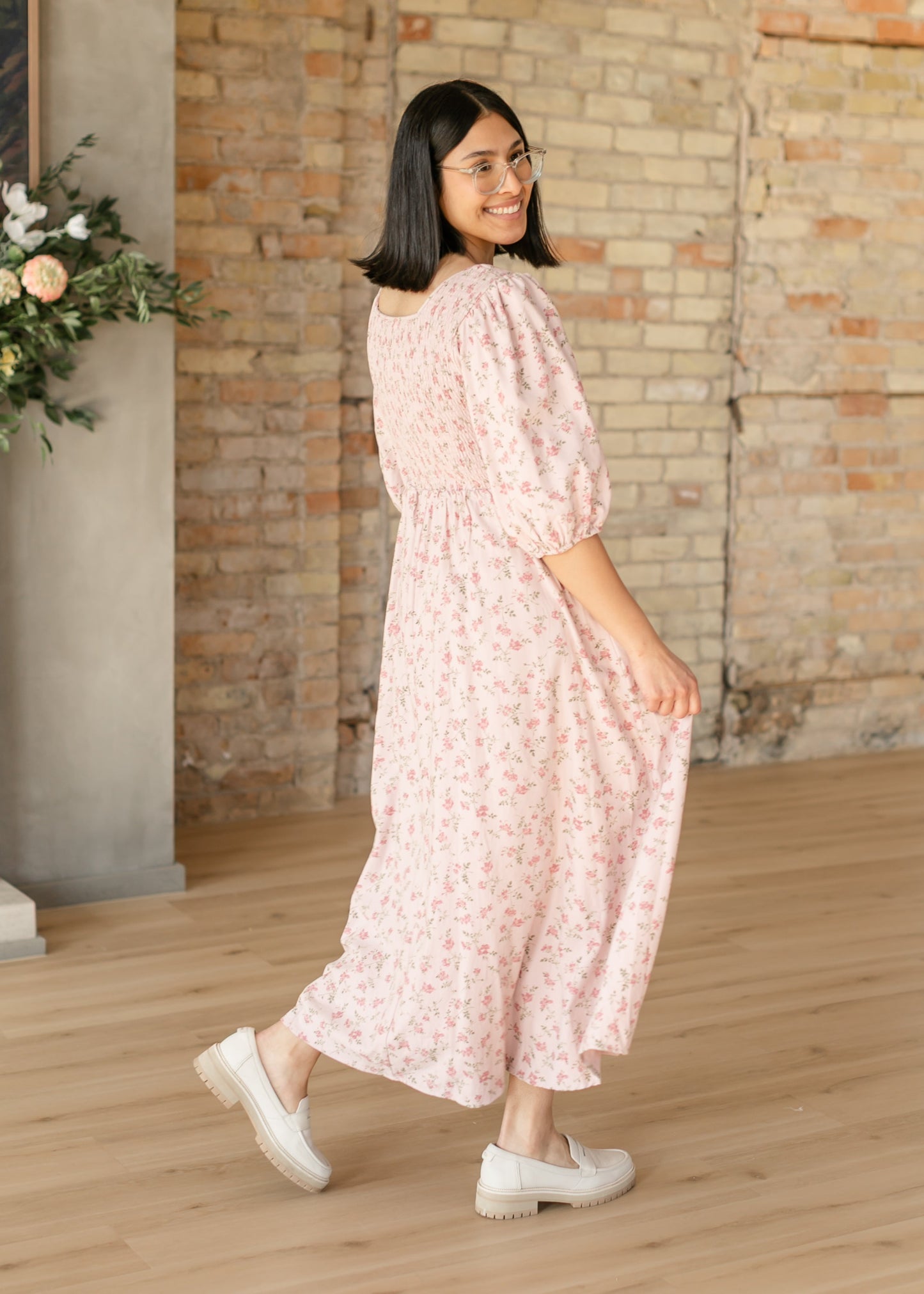Kayleen Smocked Bodice Floral Maxi Dress IC Dresses