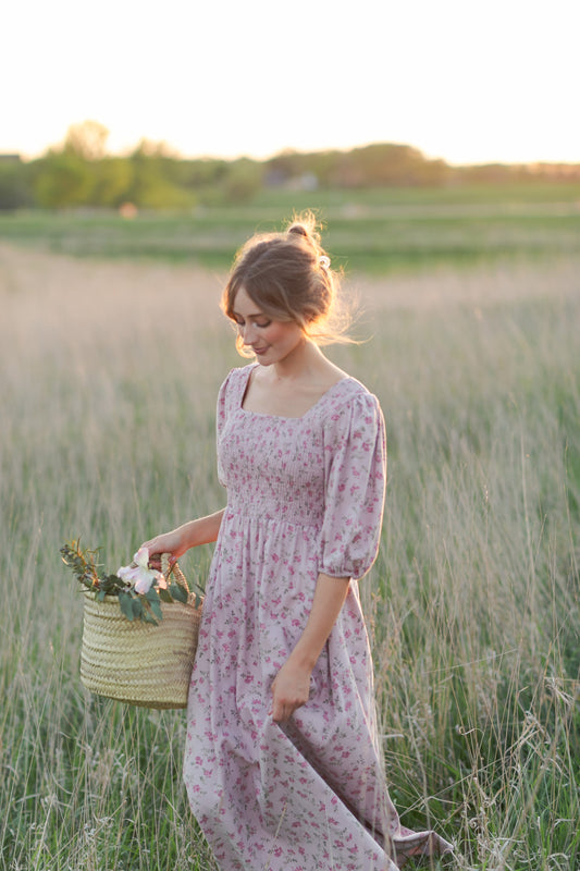 Kayleen Smocked Bodice Floral Maxi Dress IC Dresses
