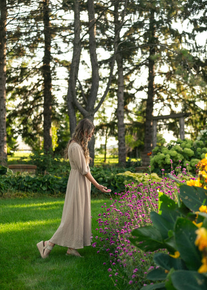 Kayleen Smocked Bodice Gauze Dress FF Dresses