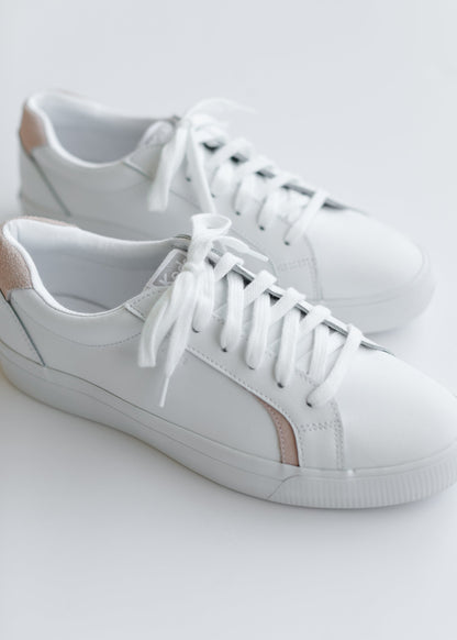 Keds® Pursuit White and Blush Leather Sneakers Shoes