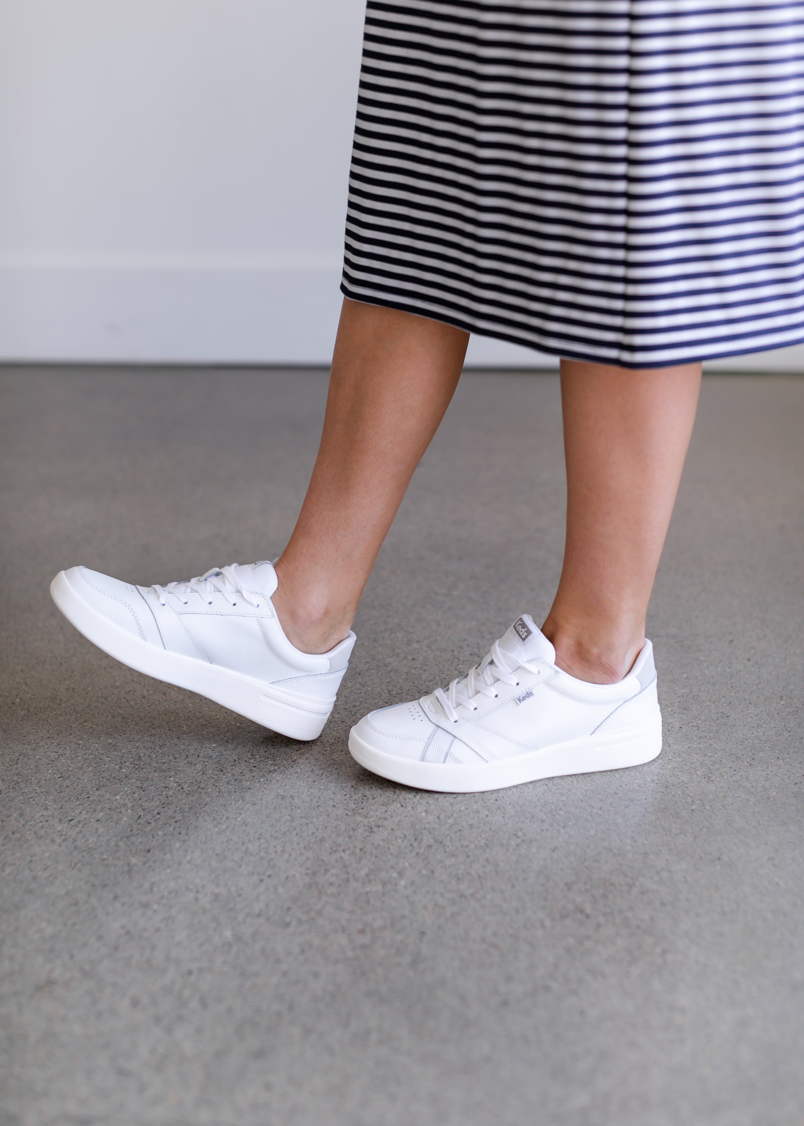 Keds KOREA Ace Leather Sneakers (Uni Sex / Ivory, white) | Shopee Singapore