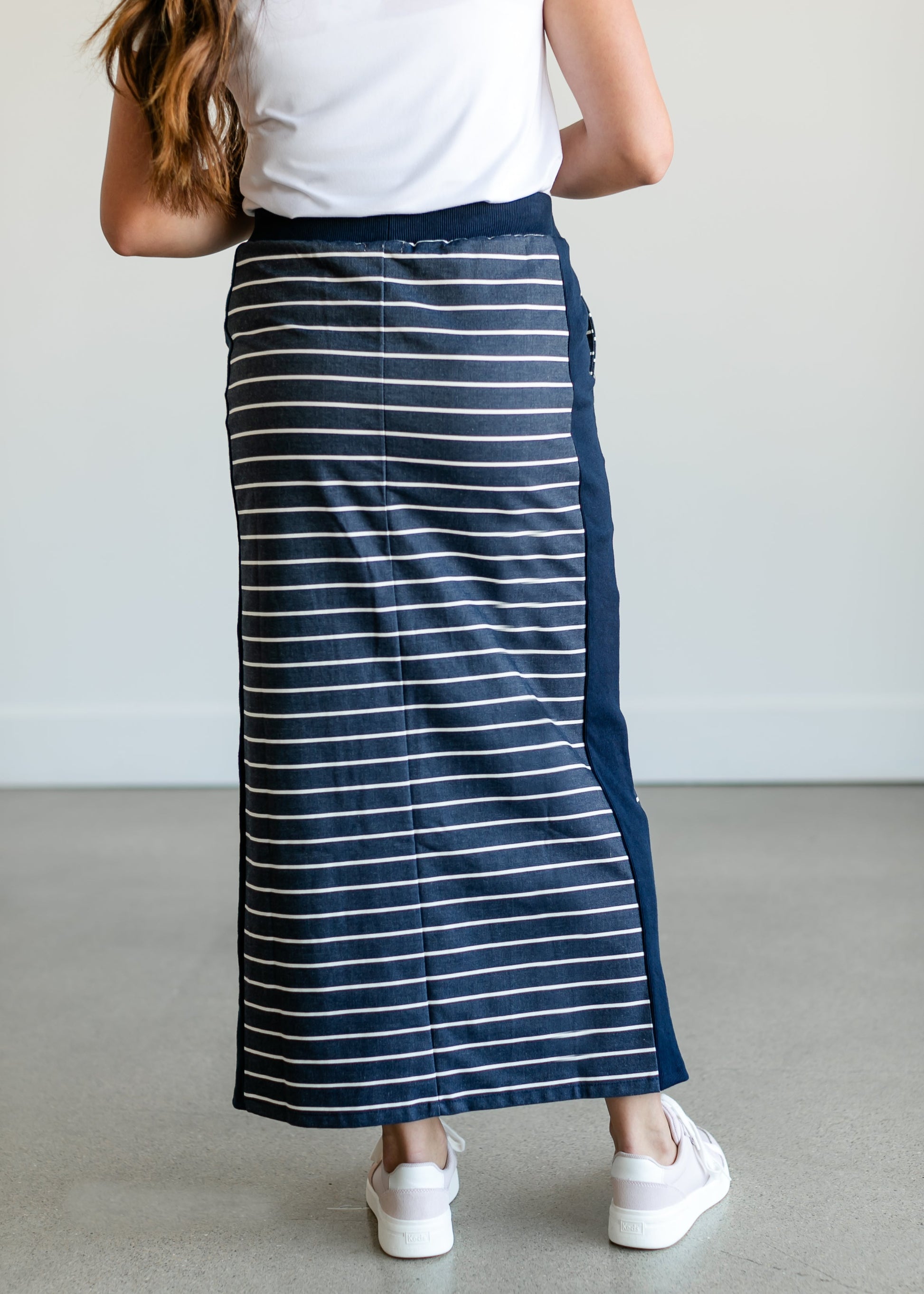 Kelly Navy Stripe Drawstring Skirt IC Skirts