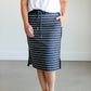 Kelly Navy Stripe Drawstring Skirt IC Skirts