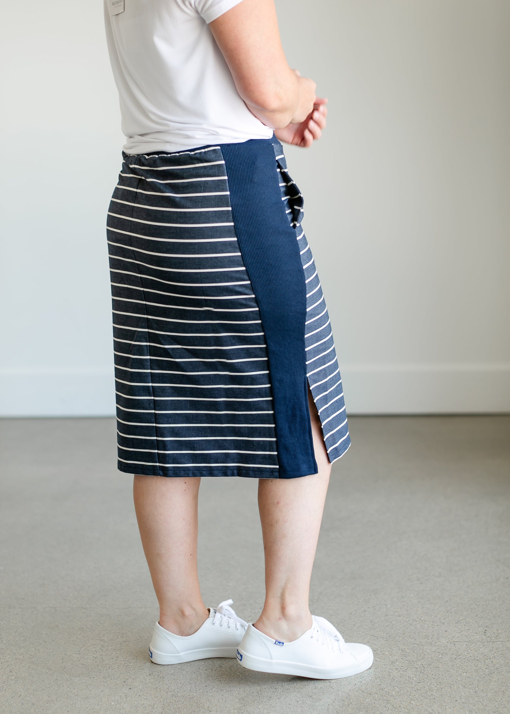 Kelly Navy Stripe Drawstring Skirt IC Skirts