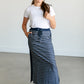 Kelly Navy Stripe Drawstring Skirt IC Skirts Maxi / XS