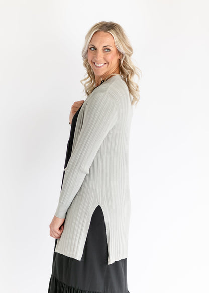 Kendra Open Front Ribbed Cardigan FF Tops