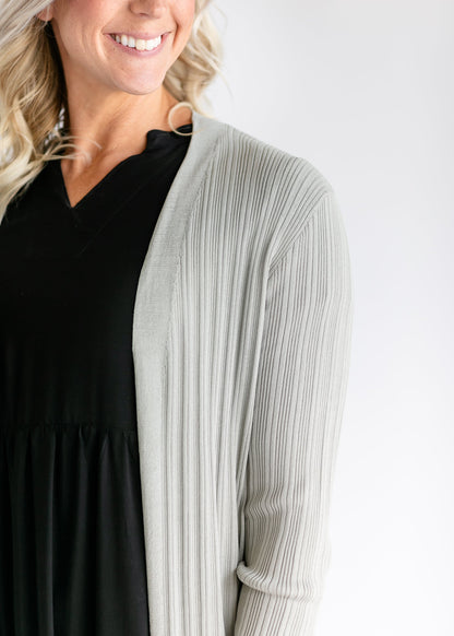 Kendra Open Front Ribbed Cardigan FF Tops