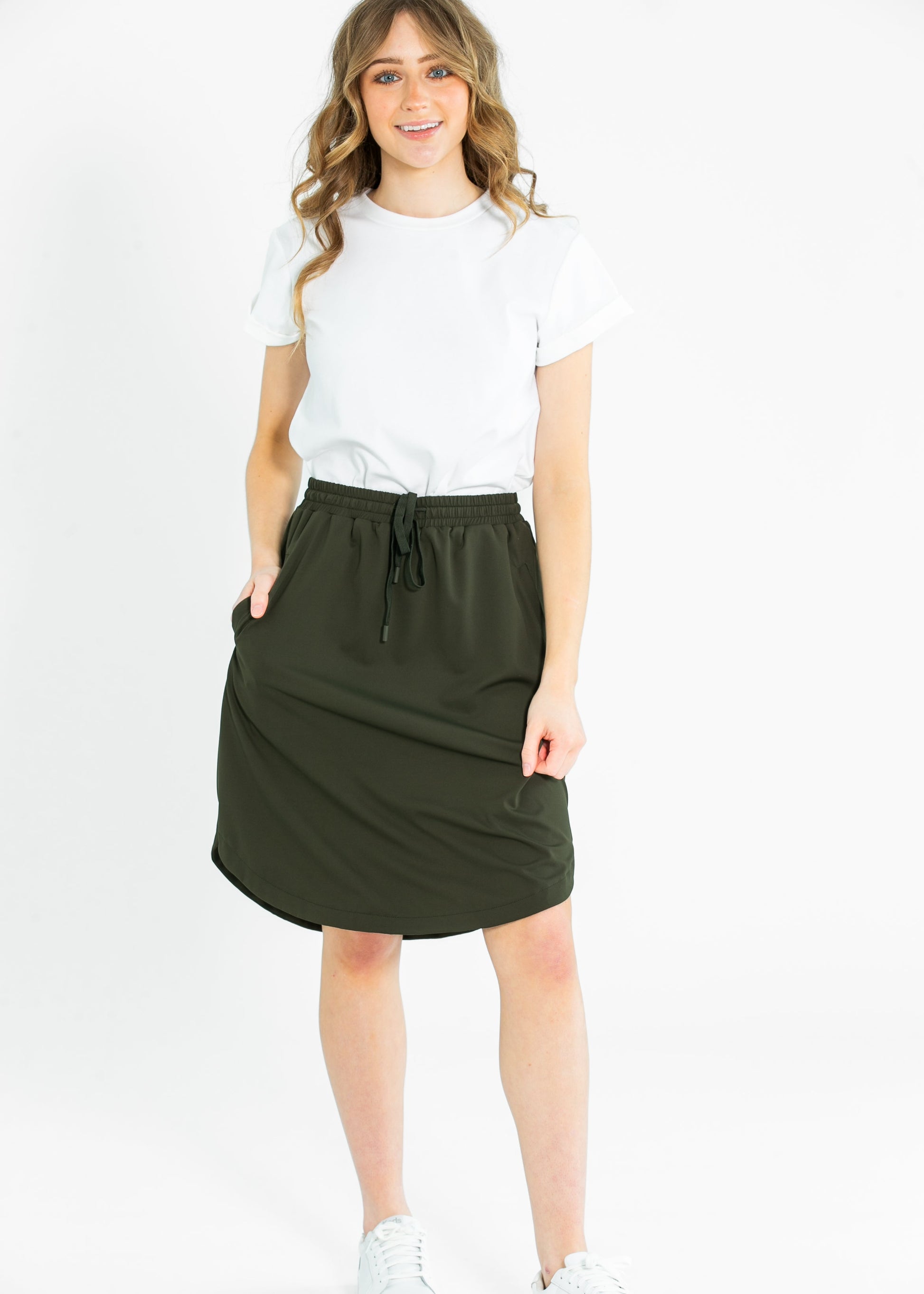 Kenedi Sport Athletic Midi Skirt IC Skirts Olive / XS