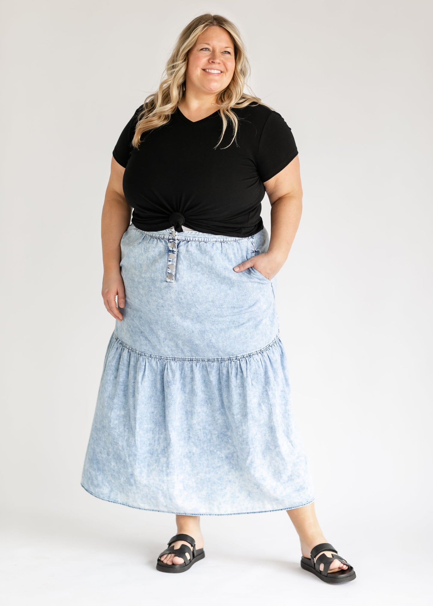 Khloe Chambray Maxi Skirt IC Skirts