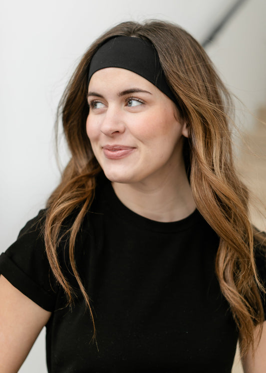 Kitsch™ Black Recycled Fabric Active Headbands 3pc Set FF Home + Lifestyle