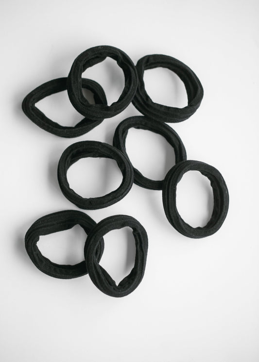 KITSCH™ Recycled Seamless Hair Elastics 8pc Set Accessories Black