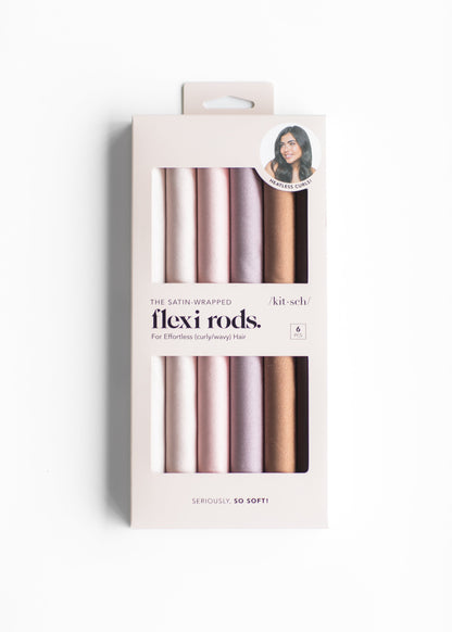 KITSCH™ Satin Wrapped Flexi Rods 6pc Set Accessories