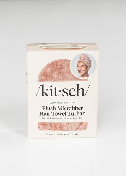 Kitsch™ Terracotta Plush Microfiber Hair Towel FF Home + Lifestyle