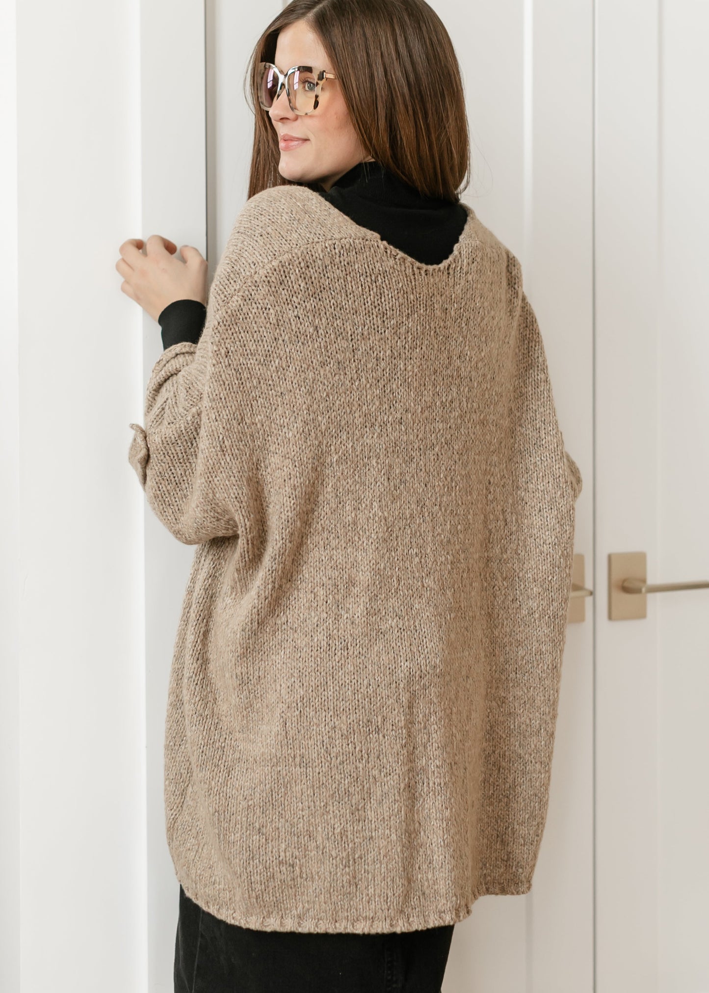 Knit Button Detail Open Cardigan FF Layering Essentials