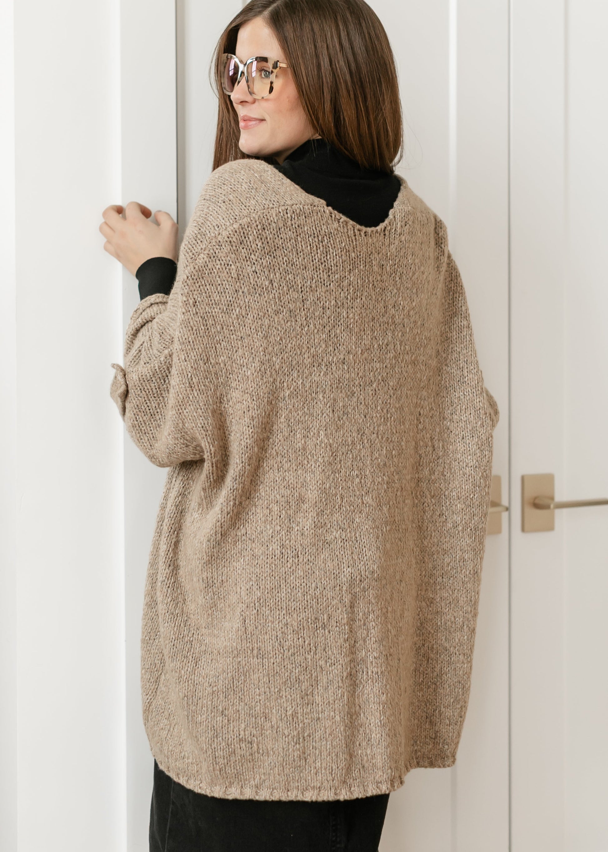 Knit Button Detail Open Cardigan FF Layering Essentials