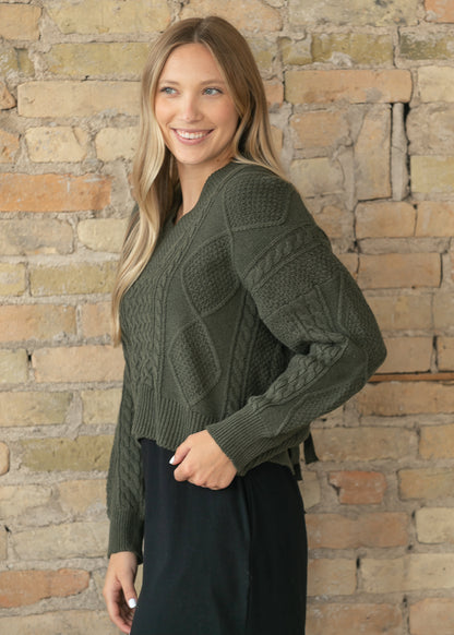 Knit Detail Tie Back Sweater FF Tops
