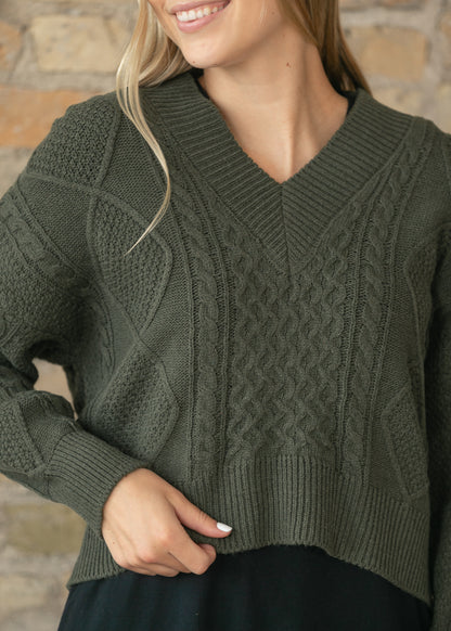 Knit Detail Tie Back Sweater FF Tops