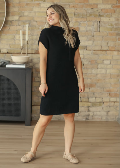 Knit Mock Neck Sweater Midi Dress FF Dresses