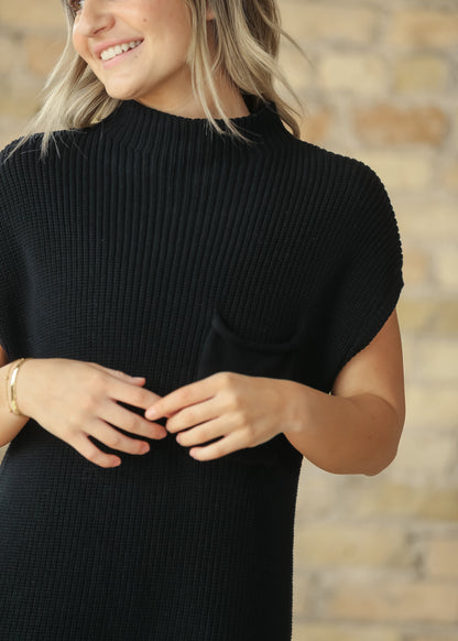 Knit Mock Neck Sweater Midi Dress FF Dresses