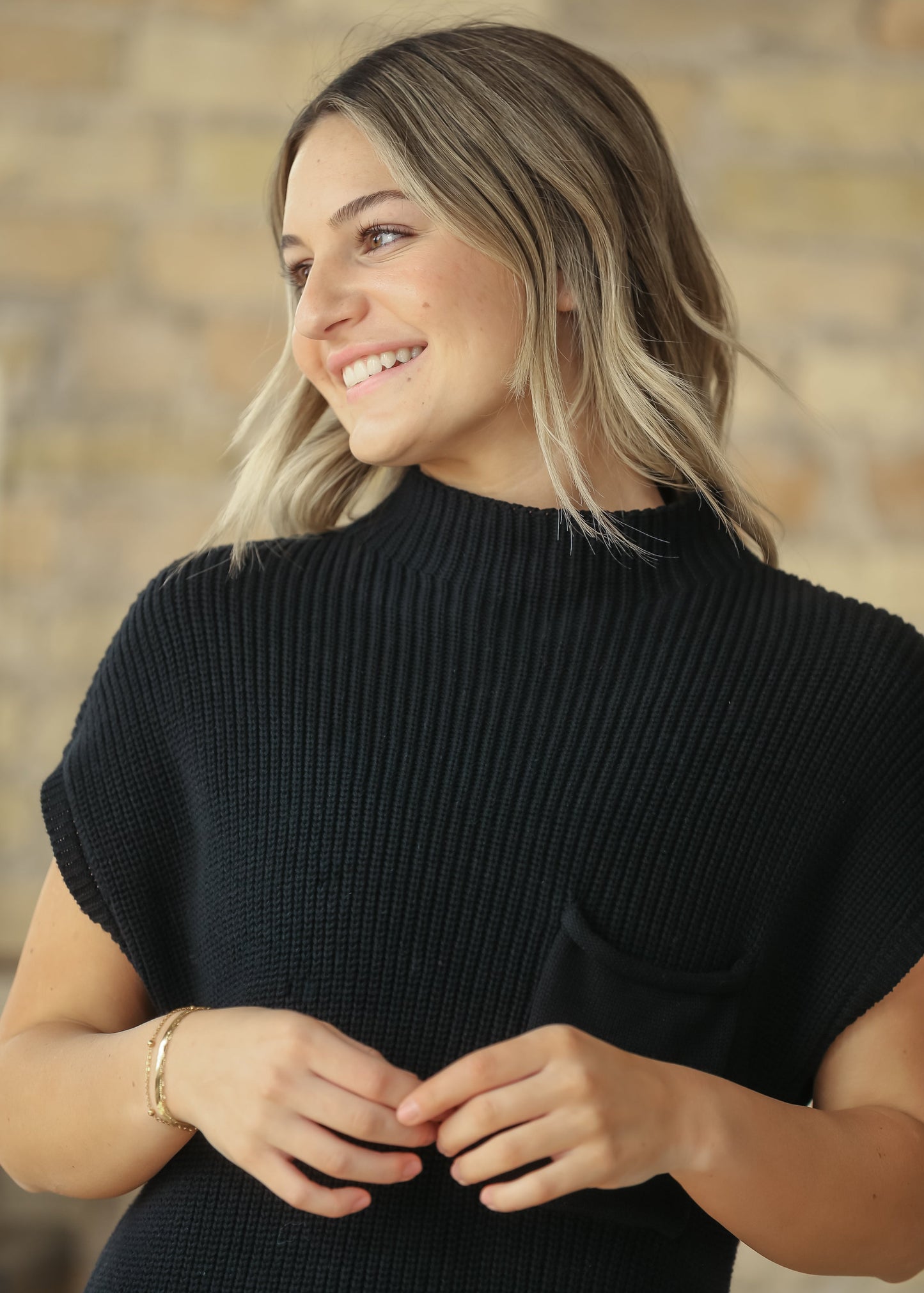 Knit Mock Neck Sweater Midi Dress FF Dresses