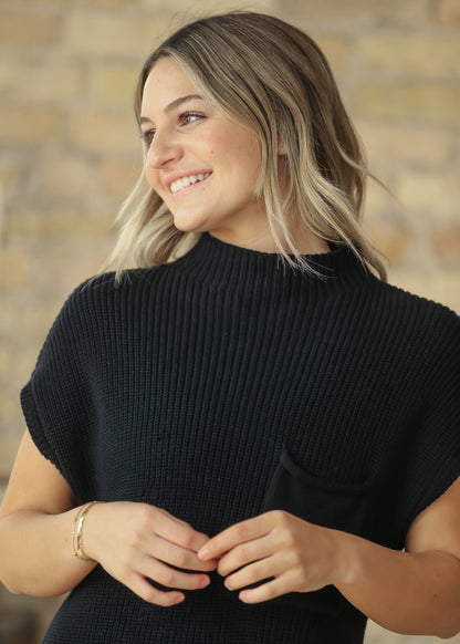 Knit Mock Neck Sweater Midi Dress FF Dresses