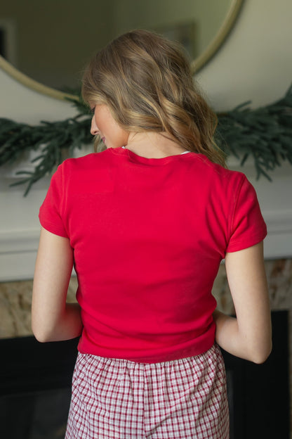 Knit Short Sleeve Baby Tee FF Tops