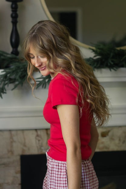 Knit Short Sleeve Baby Tee FF Tops