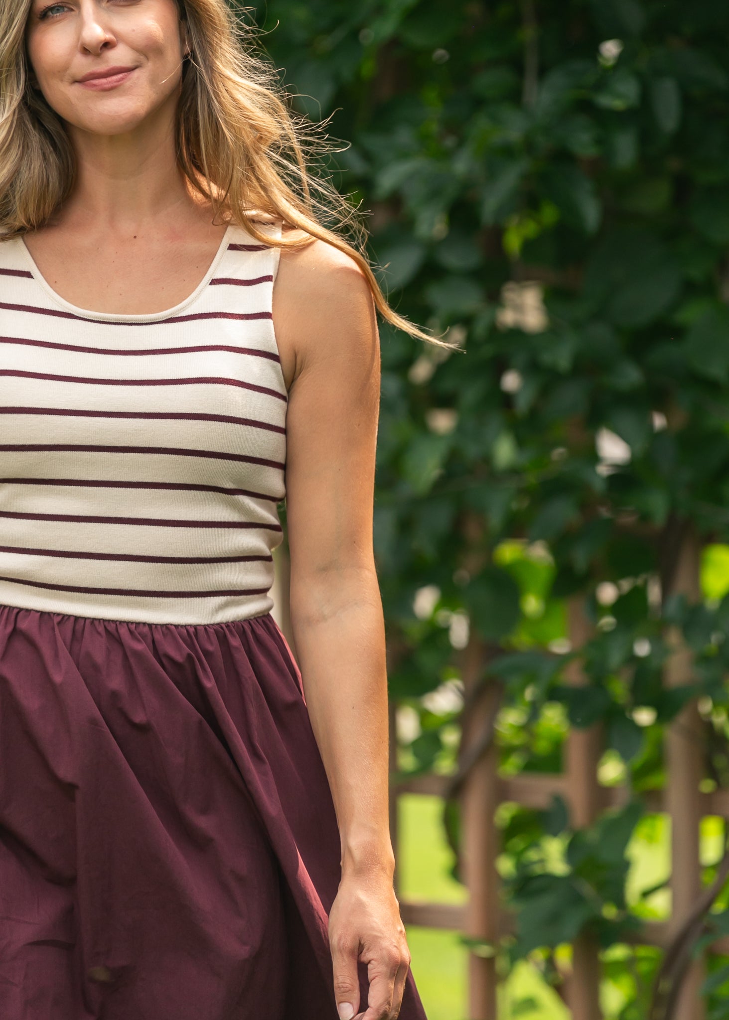 Knit Top Sleeveless Mix Dress FF Dresses