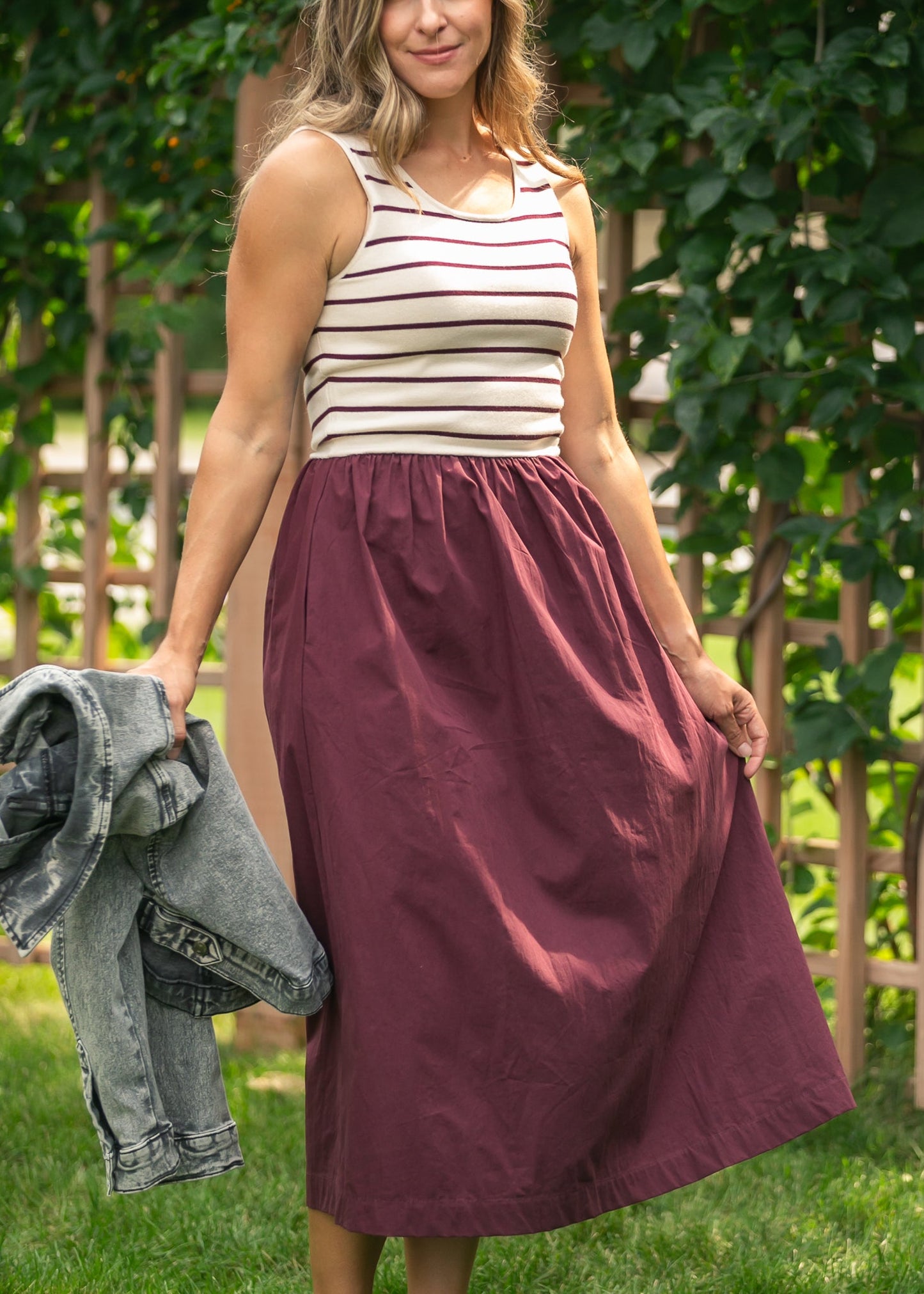 Knit Top Sleeveless Mix Dress FF Dresses