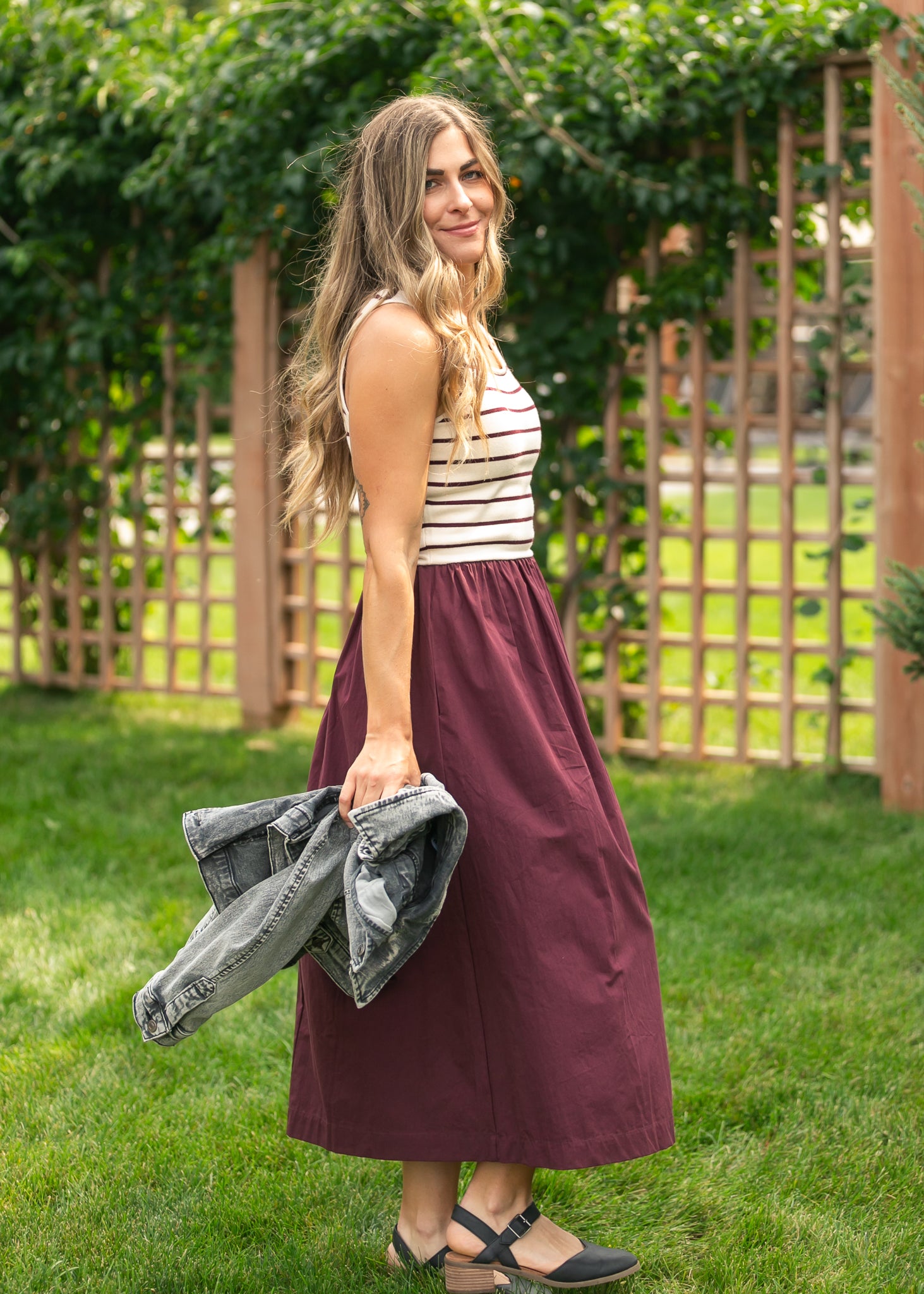 Knit Top Sleeveless Mix Dress FF Dresses