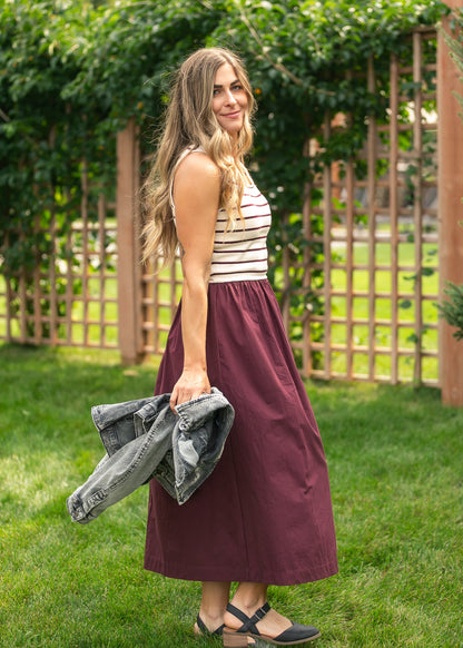 Knit Top Sleeveless Mix Dress FF Dresses