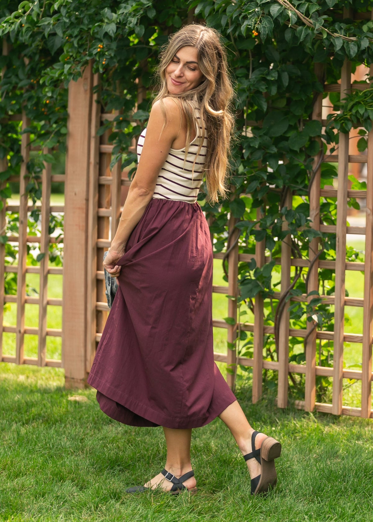 knit mix dress Top Sleeveless Crochet knit