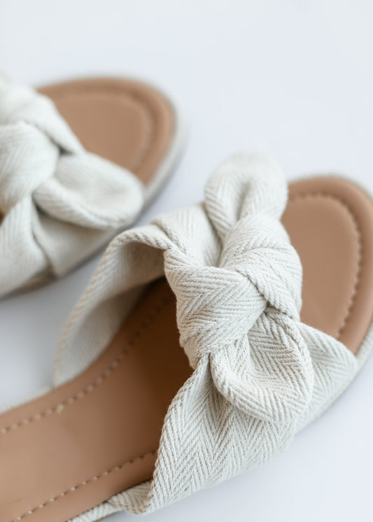 Knot Front Slide Sandals Shoes