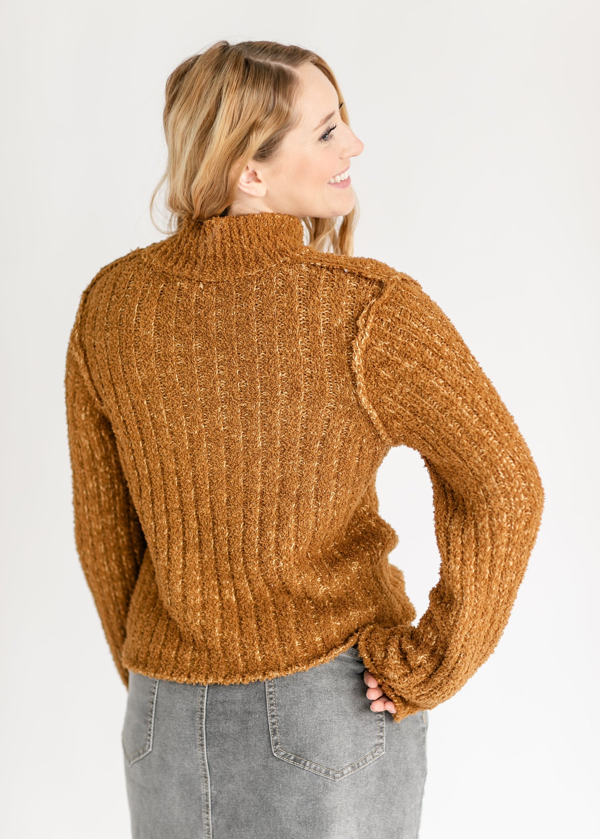 Kristen Mockneck Eyelash Sweater - FINAL SALE – Inherit Co.
