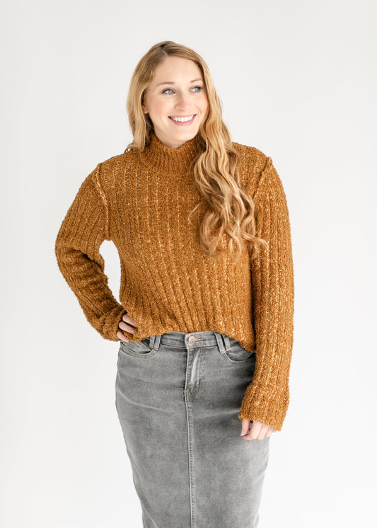 Kristen Mockneck Eyelash Sweater FF Tops
