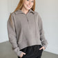 Kristine Ribbed Half Zip Top FF Tops