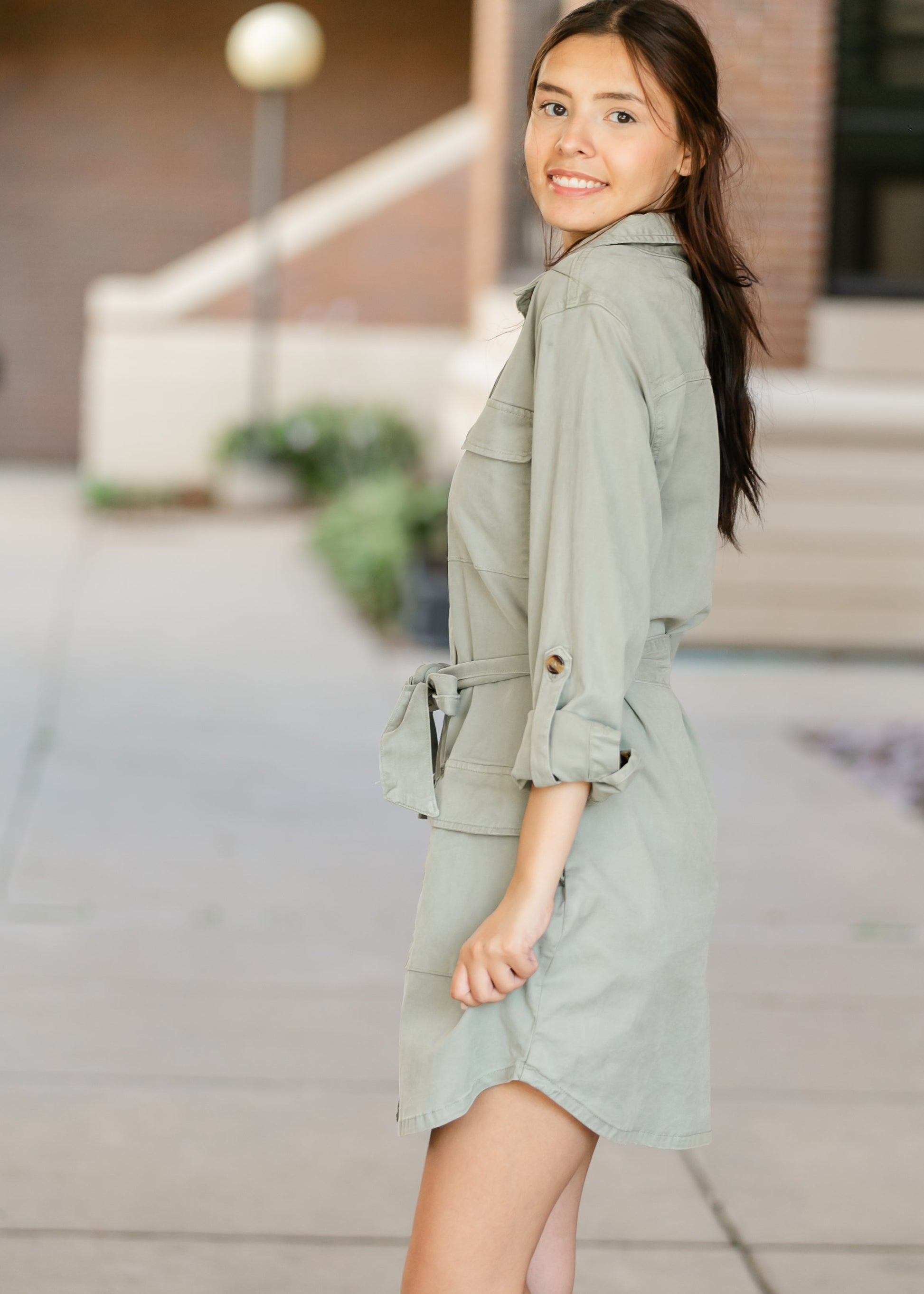Kut from the Kloth® Alva Cargo Belted Midi Dress FF Dresses