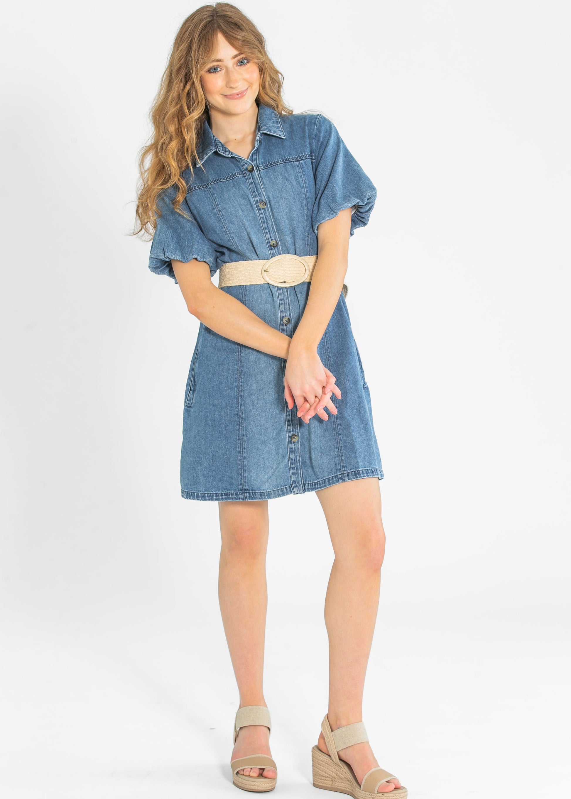Kut from the Kloth® Blanca Denim Shirt Dress FF Dresses