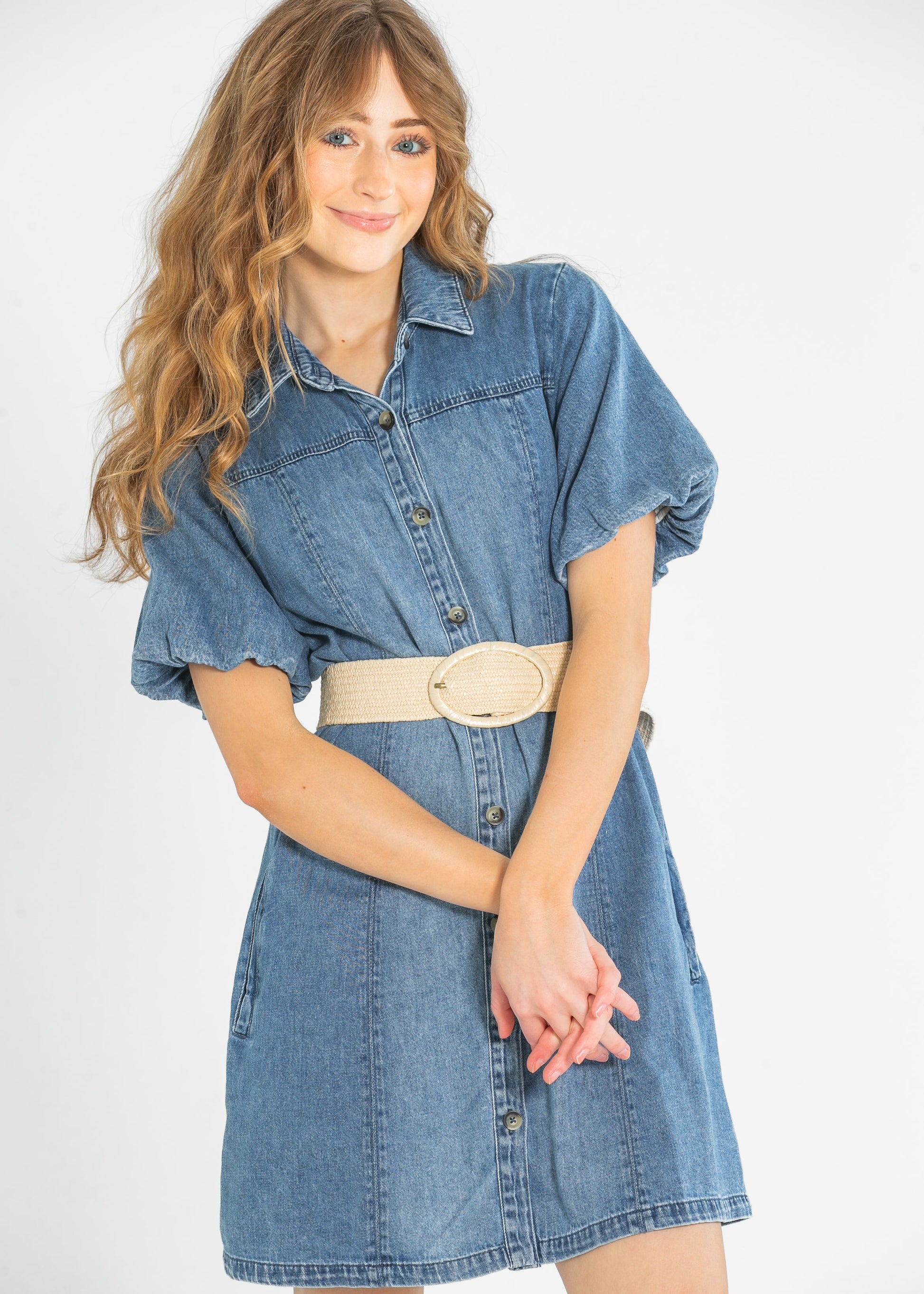 Kut from the Kloth® Blanca Denim Shirt Dress FF Dresses