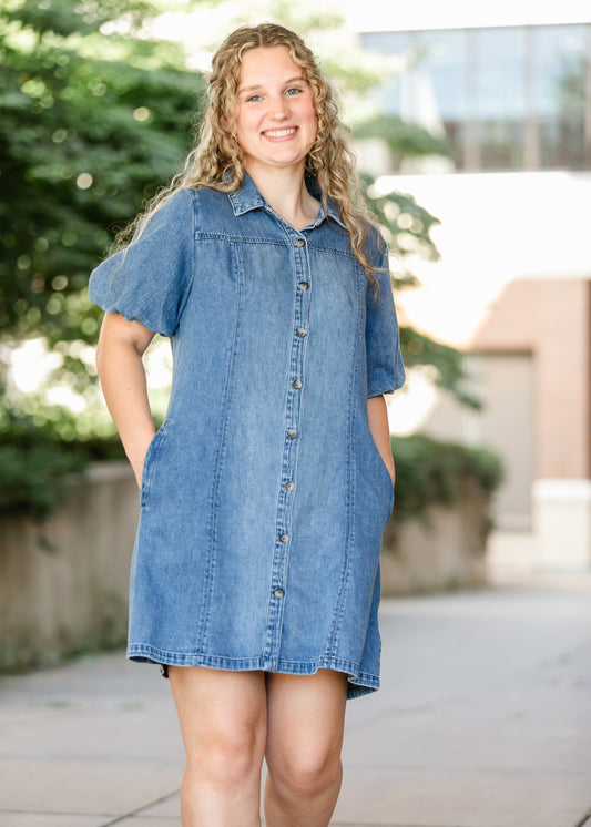 Kut from the Kloth® Blanca Denim Shirt Dress FF Dresses
