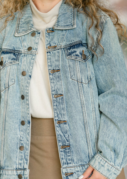 Kut from the Kloth® Emmy Light Wash Oversized Denim Jacket FF Tops