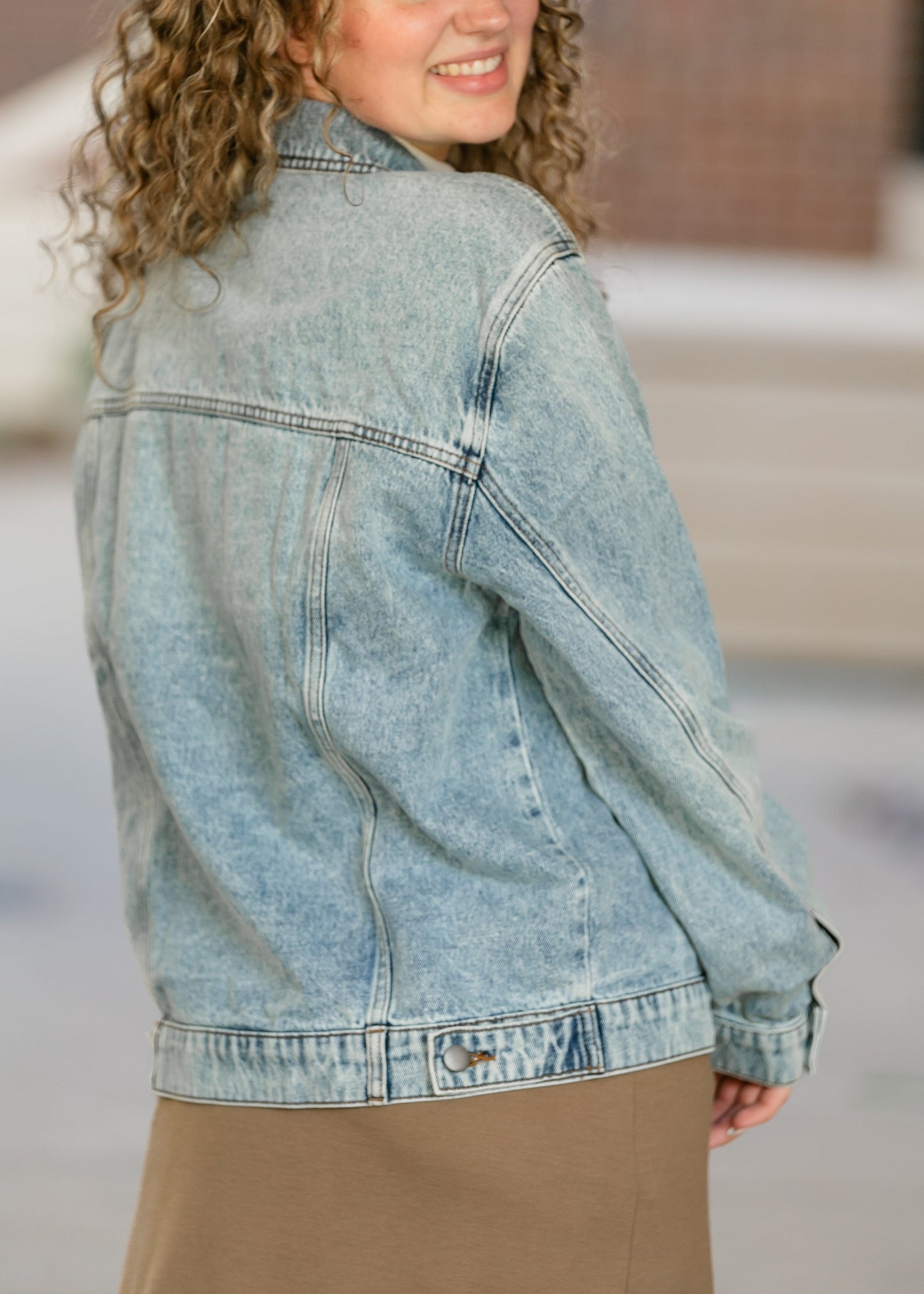 Kut from the Kloth® Emmy Light Wash Oversized Denim Jacket FF Tops