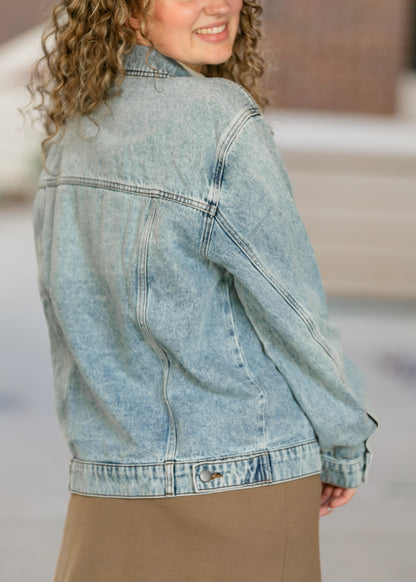Kut from the Kloth® Emmy Light Wash Oversized Denim Jacket FF Tops